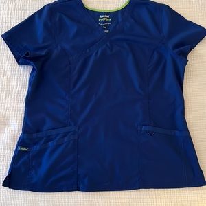 Landau Set ProFlex Women’s Scrubs XL Top & TXL Yoga Pants Modern Fit Royal Blue